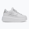 KARL LAGERFELD moteriški batai Anakapri Signia white leather w/silver 2