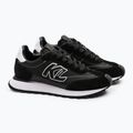 KARL LAGERFELD moteriški batai Kairo Kl Sidetrim black leather/textille 2