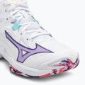 Moteriški tinklinio batai Mizuno Wave Lightning Z8 Mid balti/violetiniai indigo/camelliaros 7