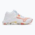 Moteriški tinklinio batai Mizuno Wave Lightning Z8 Mid white/calypso coral/pale banan 2