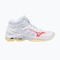 Moteriški tinklinio batai Mizuno Wave Voltage 2 Mid white/calypso coral/pale banan