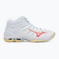 Moteriški tinklinio batai Mizuno Wave Voltage 2 Mid white/calypso coral/pale banan 2