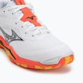 Batai rankiniam Mizuno Wave Stealth 6 white/fiery coral 2/citrus 7