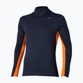 Vyriški bėgimo marškinėliai ilgomis rankovėmis Mizuno Tech Thermal Charge Half Zip baritone blue