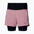 Moteriški bėgimo šortai Mizuno Trail Multipocket 2In1 Short rose elegance
