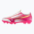 Vaikiški futbolo batai Mizuno Alfa III Select Jr FG white/fuchsia purple