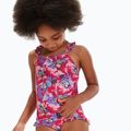 Vaikiškas vientisas plaukimo kostiumėlis Speedo Learn To Swim Printed Frill Thinstrap cherry pink/sweet taro/hellium 5