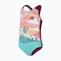 Speedo skaitmeniniu raštu margintas vaikiškas vientisas maudymosi kostiumėlis mėlynai rožinis 8-0797015159 3