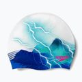 Speedo Skaitmeninė spausdinta plaukimo kepurė balta-mėlyna 8-1352414648 3