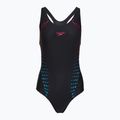 Moteriškas vientisas maudymosi kostiumėlis Speedo Allover Panel Laneback black/purple