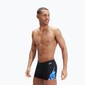 Vyriški Speedo Allover Digi V-Cut maudymosi bokseriai juoda/mėlyna 8