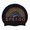 "Speedo" spausdinta silikoninė vaivorykštinė plaukimo kepuraitė