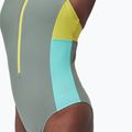 Moteriškas vientisas plaukimo kostiumas Speedo Zip Colorblock soft olive 4