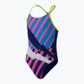 Vaikiškas vientisas plaukimo kostiumas Speedo Placement Lane Line Back cerulean blue/flare pink/bitter lime/bolt 2