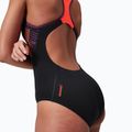 Vientisas plaukimo kostiumėlis Speedo Placement Laneback black/siren red/plum dandy 11