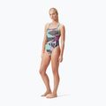 Vientisas plaukimo kostiumas Speedo Allover Digital Tie Back black/matcha green/siren red 4