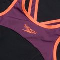 Vientisas plaukimo kostiumėlis Speedo High Neck Splice Cross Back black/plum dandy/siren red 3