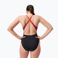 Vientisas plaukimo kostiumėlis Speedo High Neck Splice Cross Back black/plum dandy/siren red 7