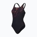 Vientisas plaukimo kostiumėlis Speedo HyperBoom Placement Muscleback black/siren red/plum dandy