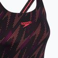 Vientisas plaukimo kostiumėlis Speedo HyperBoom Allover Medalist black/plum dandy/siren red 3
