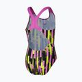 Vaikiškas vientisas plaukimo kostiumėlis Speedo Digital Allover Splashback black/kiki pink/lemon drizzle 2