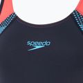 Moteriškas vientisas plaukimo kostiumas Speedo Placement Laneback zoom boom placement/true navy 3
