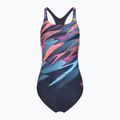Moteriškas vientisas plaukimo kostiumas Speedo Digital Placement Medalist zoom boom/true navy