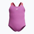 Vaikiškas vientisas plaukimo kostiumas Speedo Learn To Swim Medalist neoninė violetinė