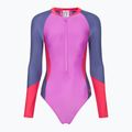 Moteriškas vientisas plaukimo kostiumas Speedo Colour Block neon violet