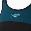Moteriškas vientisas plaukimo kostiumas Speedo High Neck Splice Cross Back dark teal 3