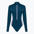 Moteriškas vientisas plaukimo kostiumėlis Speedo Zip Colorblock dark teal