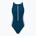 Moteriškas vientisas maudymosi kostiumėlis Speedo Zip Colorblock dark teal