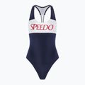 Moteriškas vientisas plaukimo kostiumėlis Speedo Colourblock Racerback peacoat