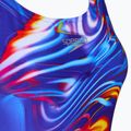 Moteriškas vientisas maudymosi kostiumėlis Speedo Placement Digital Powerback molten blend/cobalt pop 3