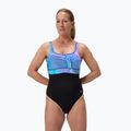 Moteriškas vientisas maudymosi kostiumėlis Speedo Shaping Contour Eclipse Printed indigo glow