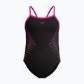 Vaikiškas vienos dalies plaukimo kostiumėlis Speedo Platisol Placement Thinstrap Muscleback flare rožinis