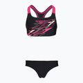 Dviejų dalių maudymosi kostiumėlis vaikams Speedo Medley Logo Racerback 2pc anthracite/pink