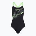 Moteriškas vientisas maudymosi kostiumėlis Speedo Medley Logo Medalist anthracite/clover
