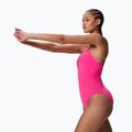 Moteriškas vientisas plaukimo kostiumėlis Speedo Endurance+ Logo Thin Strap margarita pink 3