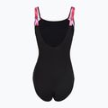 Moteriškas vientisas maudymosi kostiumėlis Speedo Shaping LunaLustre Printed anthracite/ruby 2