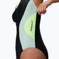 Moteriškas vientisas plaukimo kostiumėlis Speedo Ocean Flex Zip black/pale clover 5