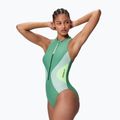 Moteriškas vientisas plaukimo kostiumėlis Speedo Ocean Flex Zip fortune green/pale clover 3