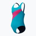 Vaikiškas vientisas plaukimo kostiumėlis Speedo Hyperboom Butterfly Back mayan blue/margarita pink 3