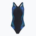 Moteriškas vientisas maudymosi kostiumėlis Speedo Print Medalist anthracite