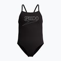 Vaikiškas vientisas plaukimo kostiumėlis Speedo Endurance+ Logo Thinstrap anthracite