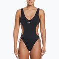 Nike Wild moteriškas vientisas juodai baltas maudymosi kostiumėlis NESSD255-001 4
