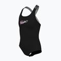 Vaikiškas vientisas plaukimo kostiumas Nike Swim Girls Logo Tape Crossback black/playful pink/white/playful pink 3