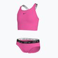 Vaikiškas dviejų dalių maudymosi kostiumėlis Nike Logo Tape Crossback Midkini hyper pink 3