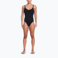Vientisas moteriškas plaukimo kostiumas Nike Essential V-Neck black 2
