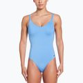 Vientisas moteriškas plaukimo kostiumas Nike Essential V-Neck university blue